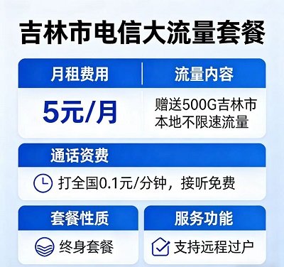 电信优质网络加持！吉林市本地覆盖广、信号稳、网速快